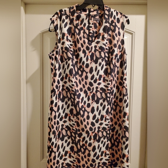 Sharagano Cheetah Print Dress Size 14W - Picture 1 of 4
